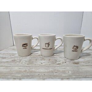 Williams Sonoma Set of 3 Mocha Espresso and American Coffee Mugs‎ Stamped